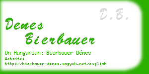 denes bierbauer business card